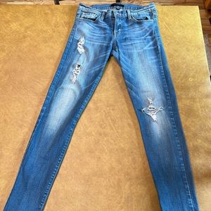 Flying Monkey Jeans, Low Rise Skinny, Distressed, Medium Wash, 5 Pocket -Size 28